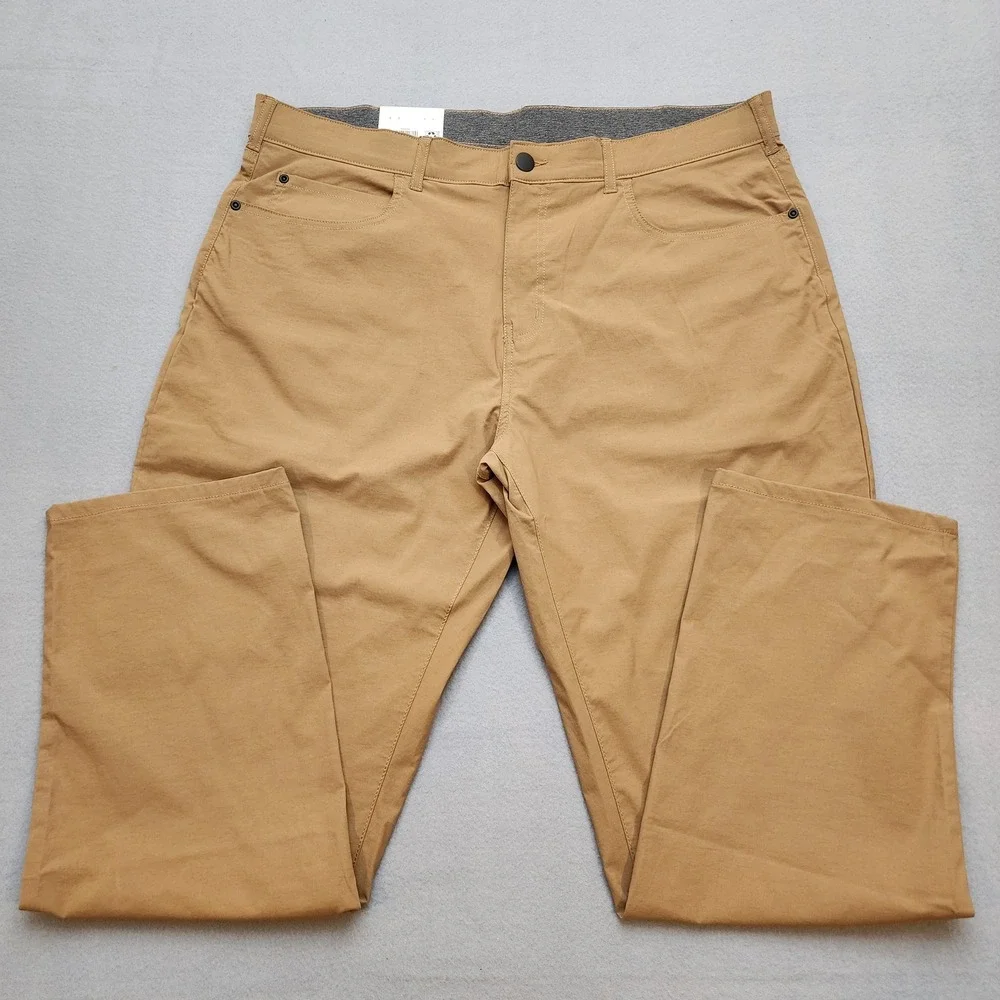 Members Mark Denali Mens Straight Fit Pants 40x32 Brown Stretch UPF 50 NWT